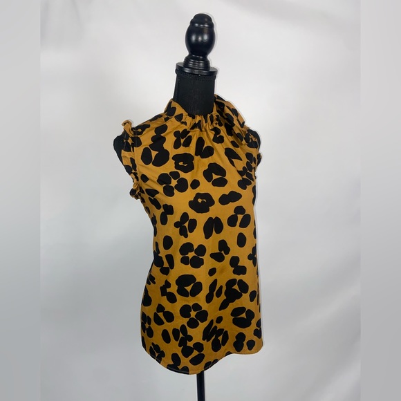 Blouse Animal Print Ink Blot Top Blouse Small WhoWhatWear - Picture 2 of 8